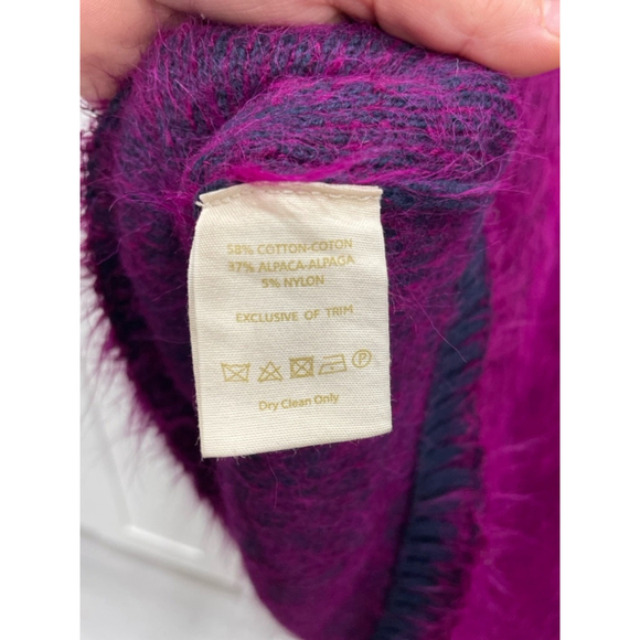 NWT Free People Bon Bon Magenta Fuzzy Alpaca Sweater Mini Dress - Picture 11 of 14